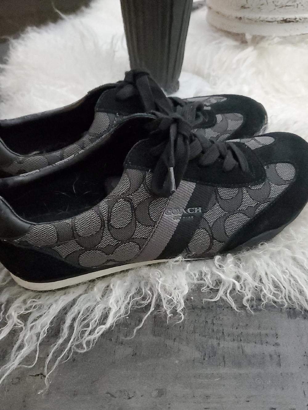 Coach- Black & Grey Low Sneakers Sz.6.5 B Preloved GUC